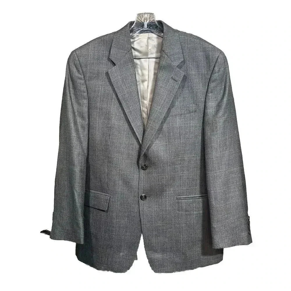 LAUREN RALPH LAUREN Men's Olive Green Plaid Silk And Wool Sports Coat Size 41R